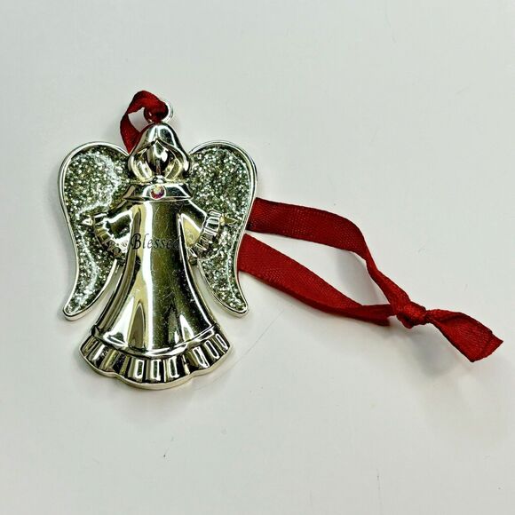 Harvey Lewis Angel Ornament silvertone 2 inches - Picture 2 of 5